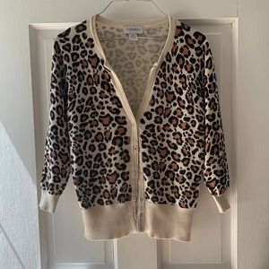 Leopard Print Quarter-Length Cardigan
